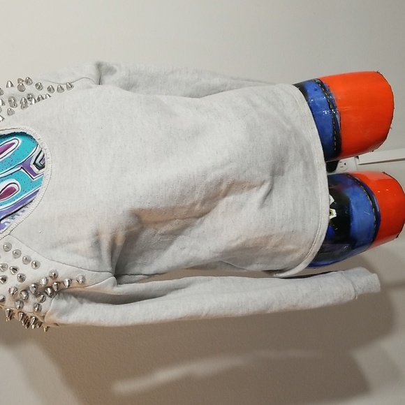 Silence + Noise Small light Grey sweatshirt with Dome silver studded - Picture 6 of 8